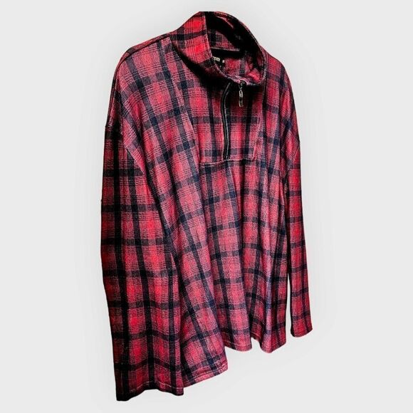 REBORN NEW Plus size plaid warm stylish long sleeve front zip pullover top 3X - Picture 6 of 15